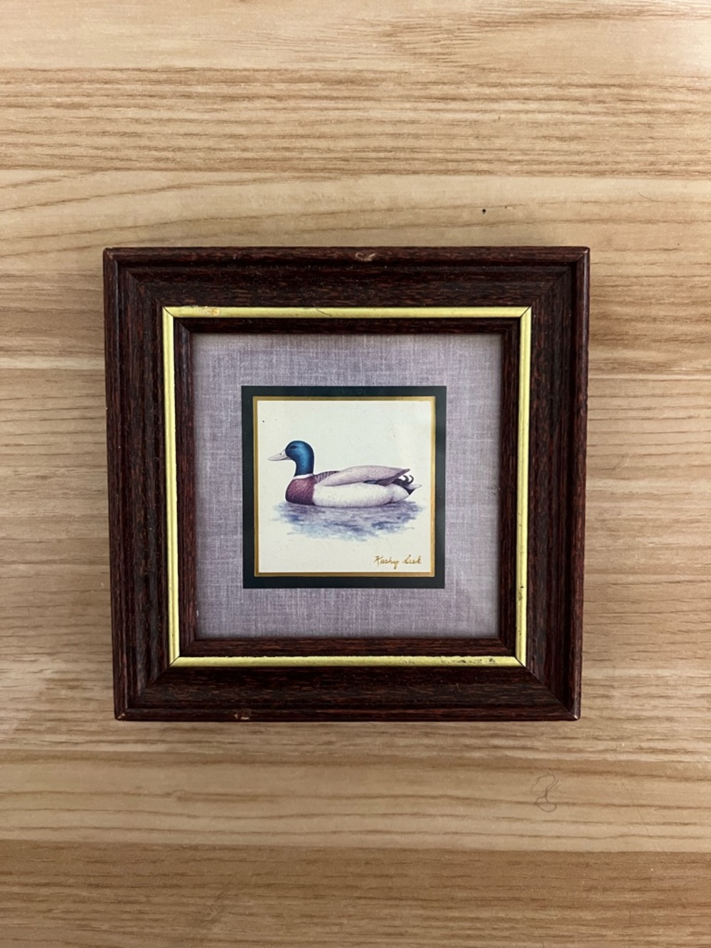 Set of 3 Framed Duck Prints Rustic Cabin Lakehouse Wall Art 4x4 - Picture 6 of 6